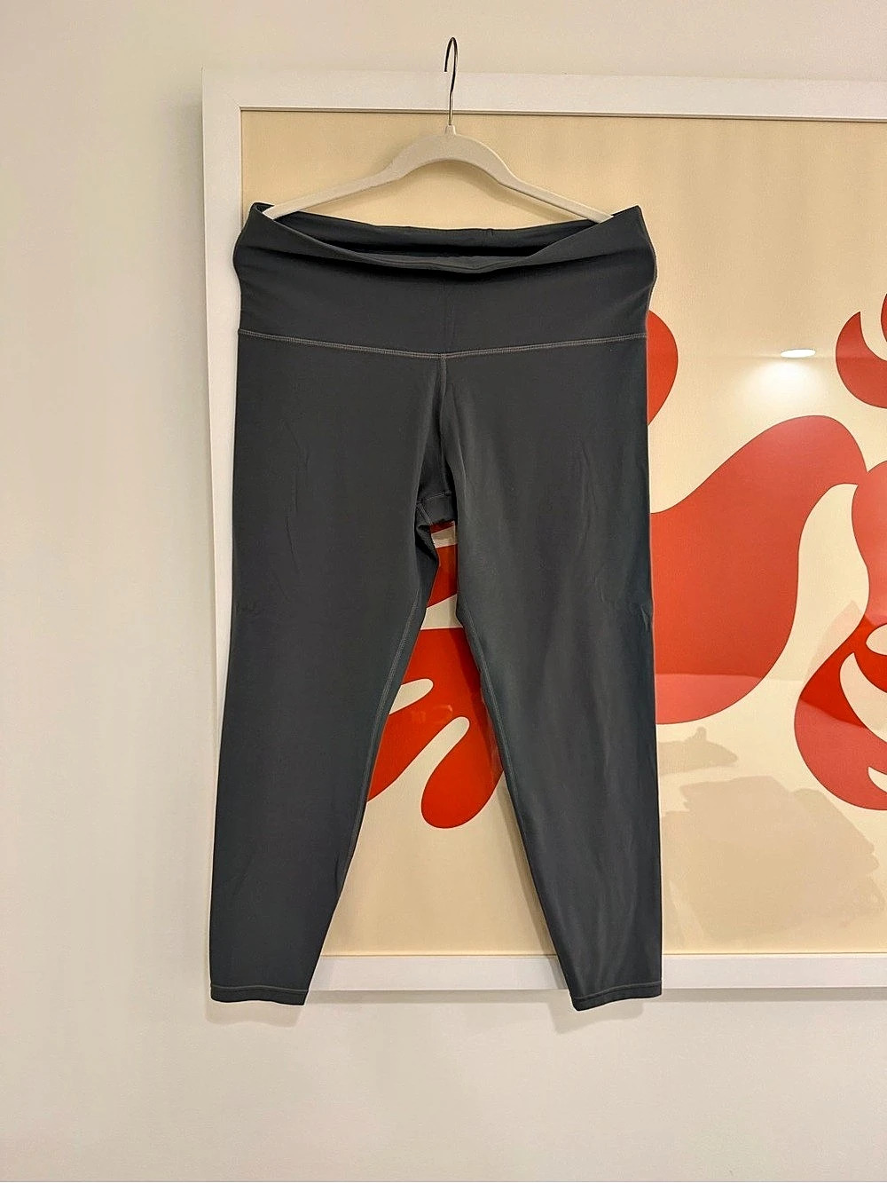 Athleta Salutation Stash Fold Over 7/8 Legging grey/green Athletic Size 1X